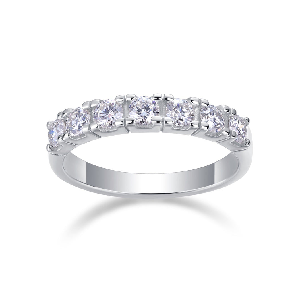 Lucky Seven Moissanite Five-Stone Ring in Sterling Silver
