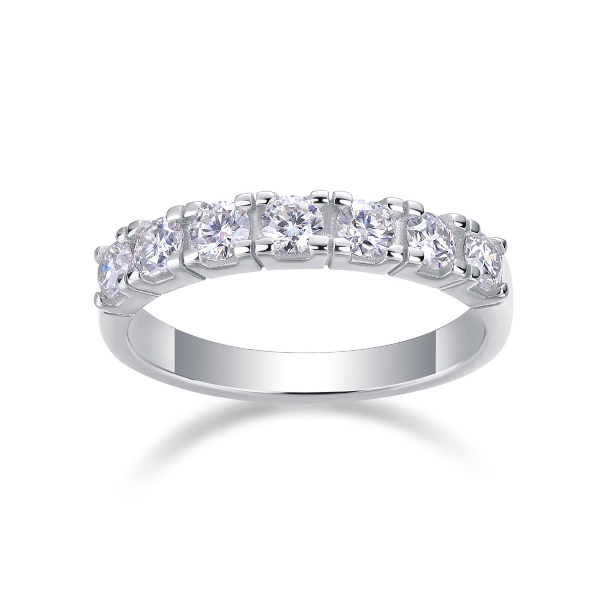 Lucky Seven Moissanite Five-Stone Ring in Sterling Silver