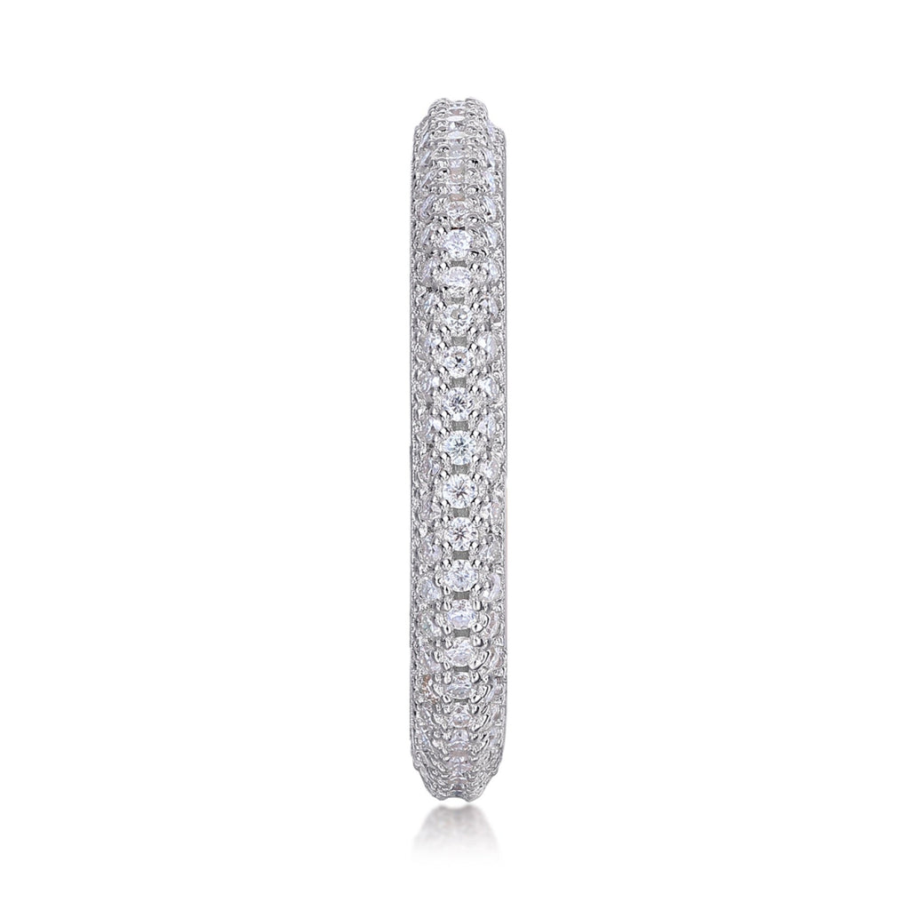 Mr. Right Moissanite Eternity Band Ring in Sterling Silver