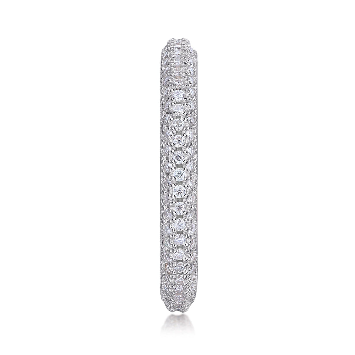 Mr. Right Moissanite Eternity Band Ring in Sterling Silver