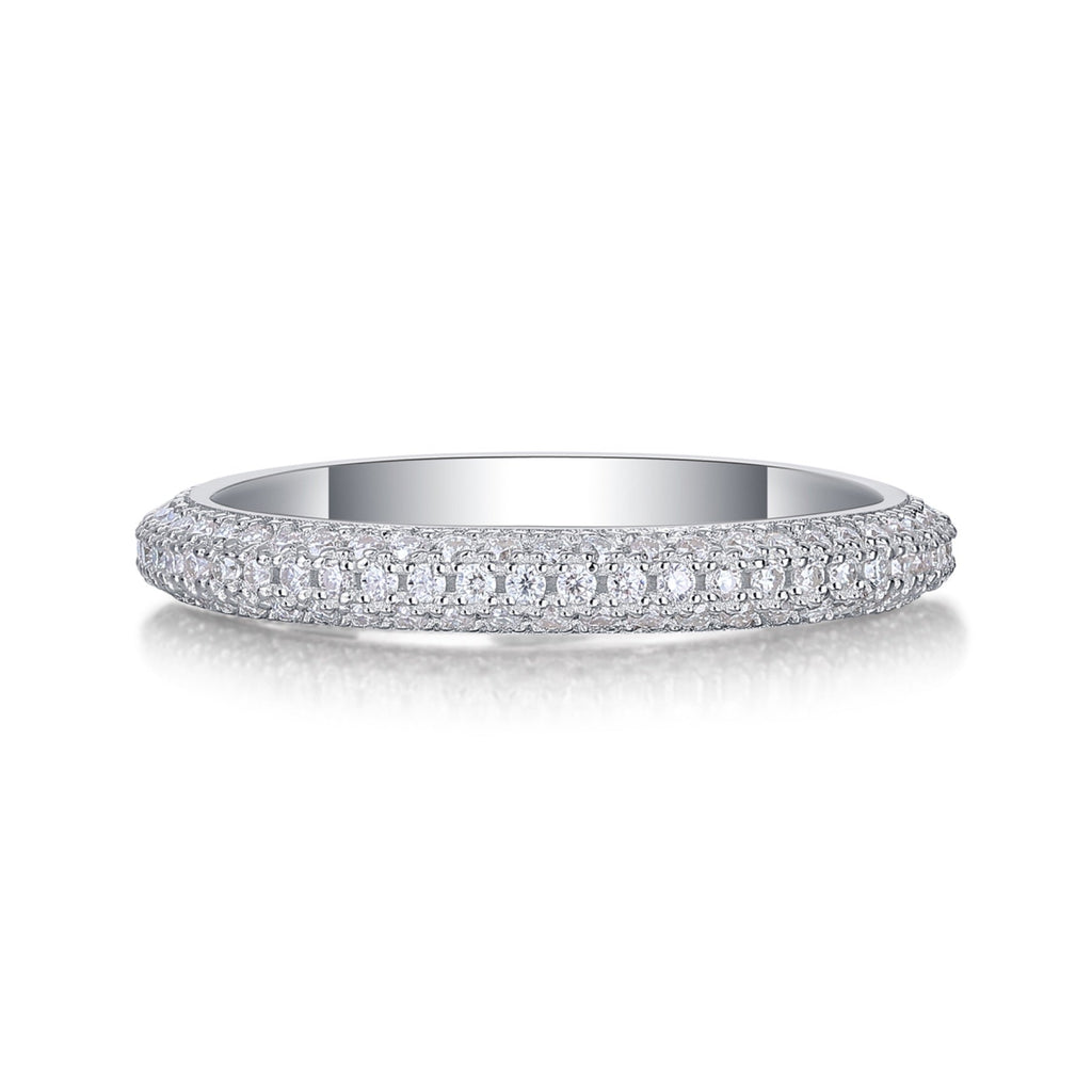 Mr. Right Moissanite Eternity Band Ring in Sterling Silver
