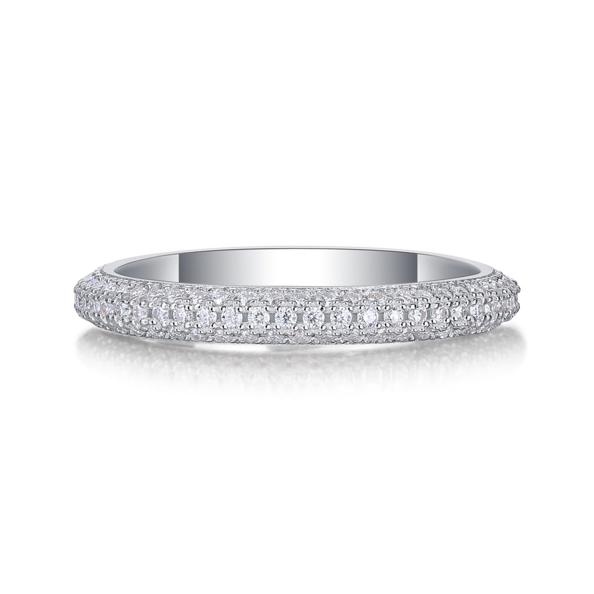 Mr. Right Moissanite Eternity Band Ring in Sterling Silver