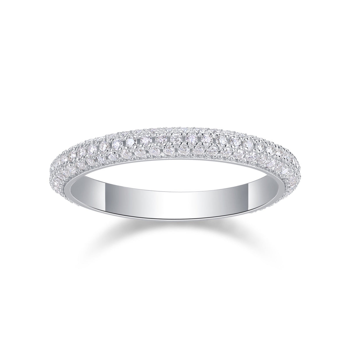 Mr. Right Moissanite Eternity Band Ring in Sterling Silver