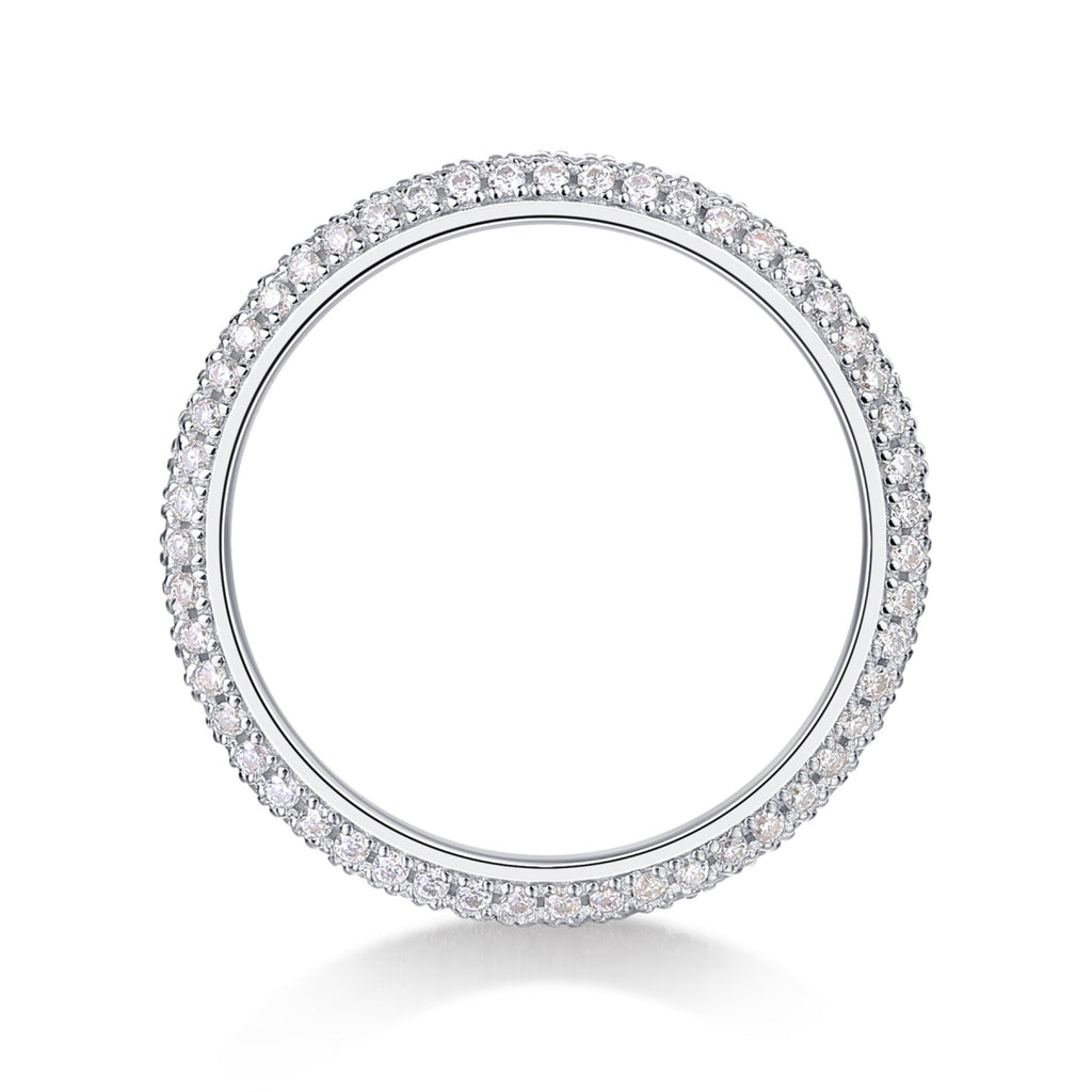 Mr. Right Moissanite Eternity Band Ring in Sterling Silver
