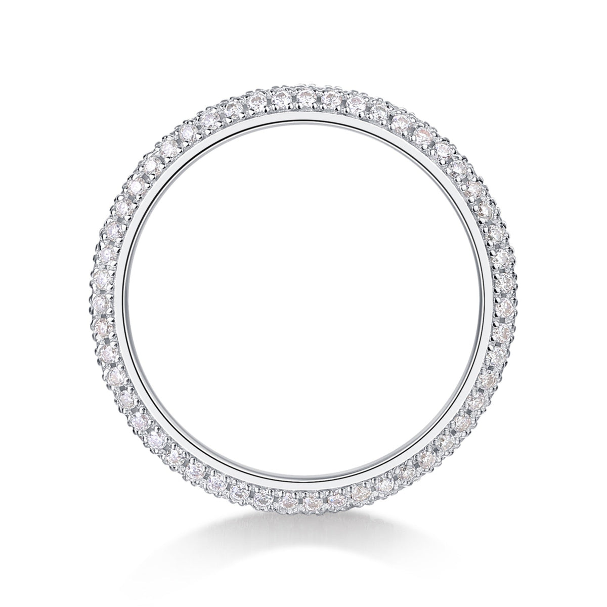 Mr. Right Moissanite Eternity Band Ring in Sterling Silver