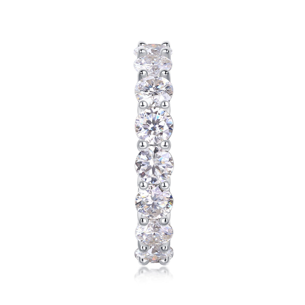 Starfield Moissanite Eternity Band Ring in Sterling Silver