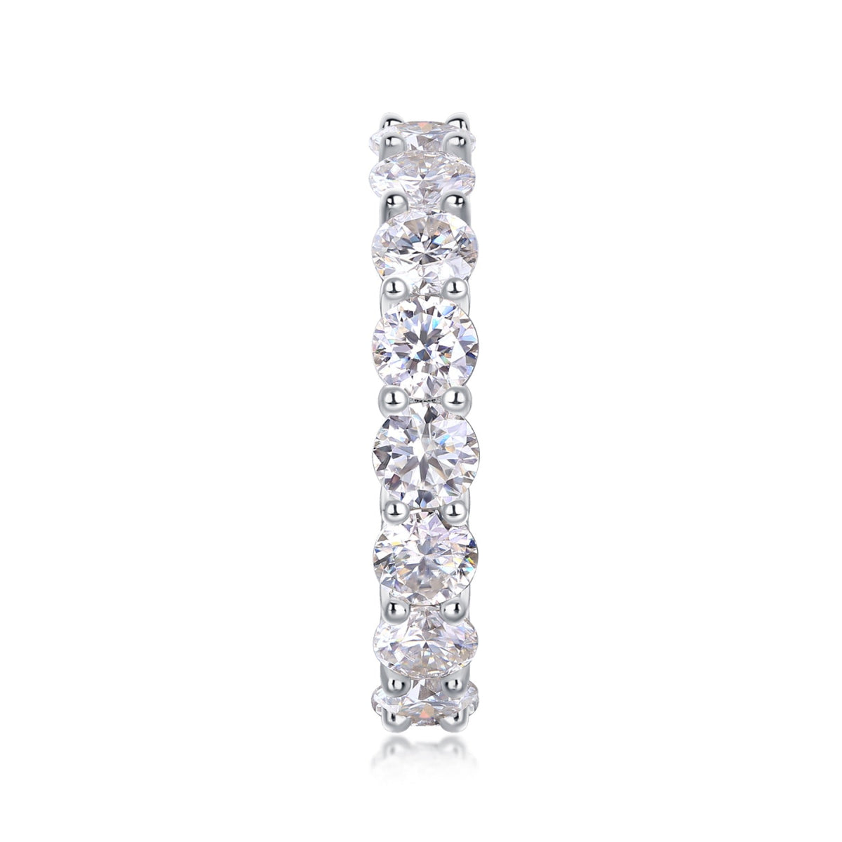 Starfield Moissanite Eternity Band Ring in Sterling Silver