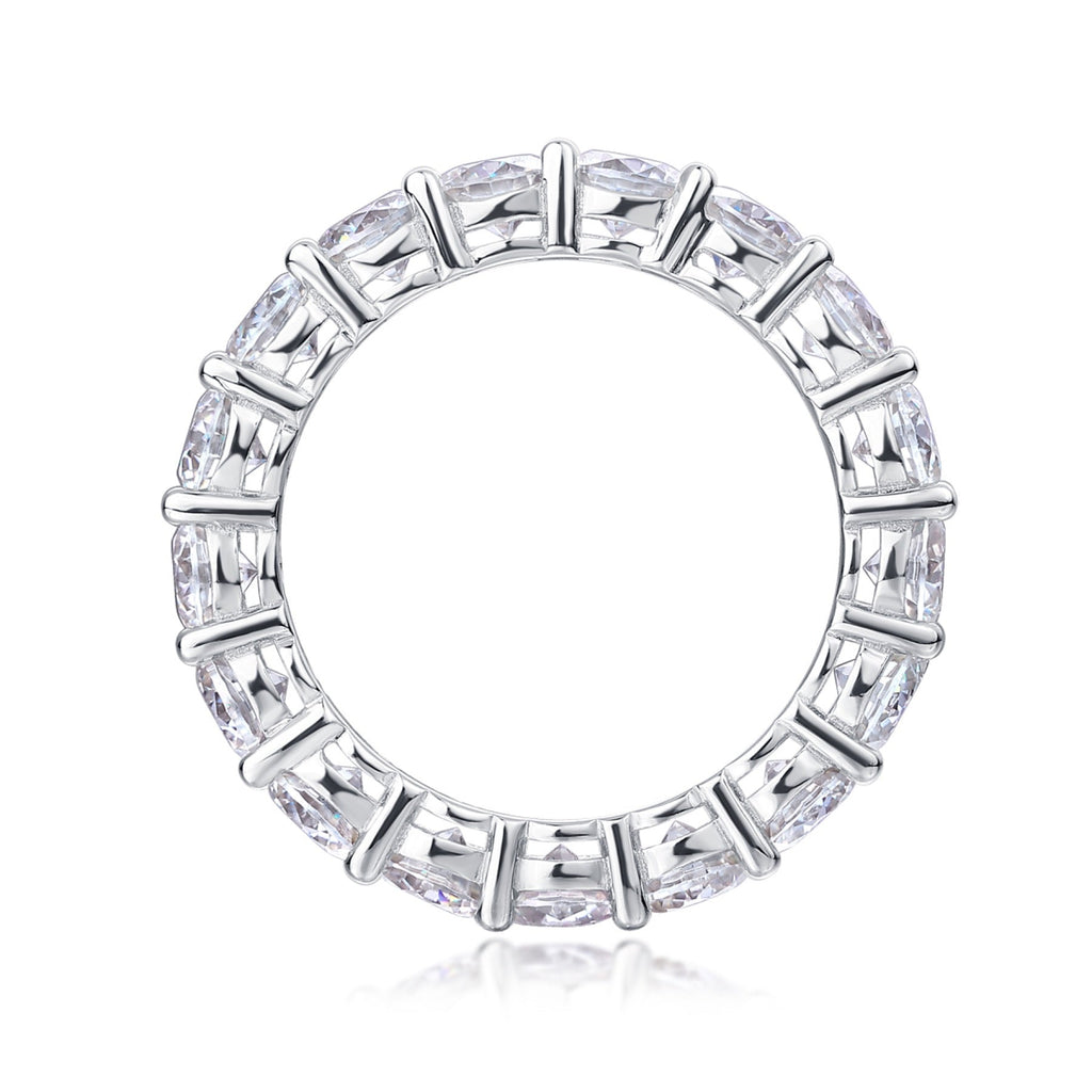 Starfield Moissanite Eternity Band Ring in Sterling Silver