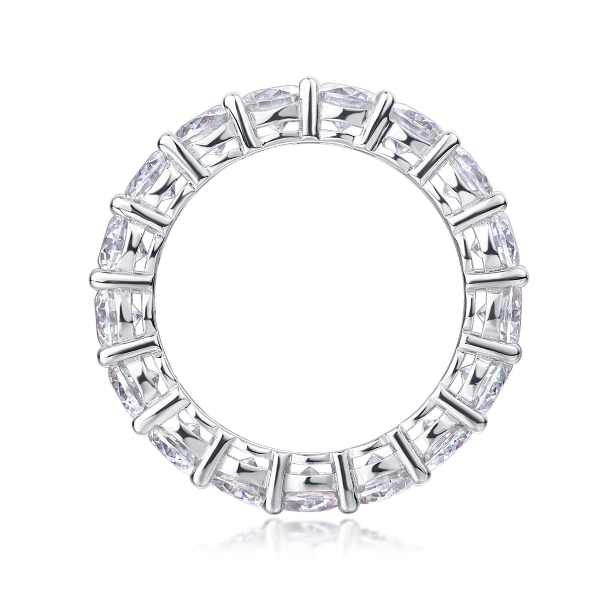 Starfield Moissanite Eternity Band Ring in Sterling Silver