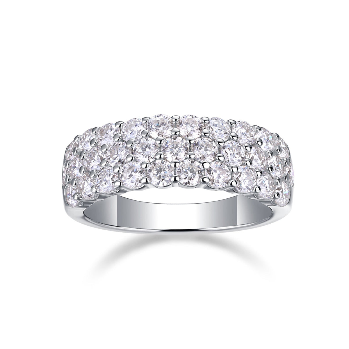 Phantom Moissanite Band Ring in Sterling Silver