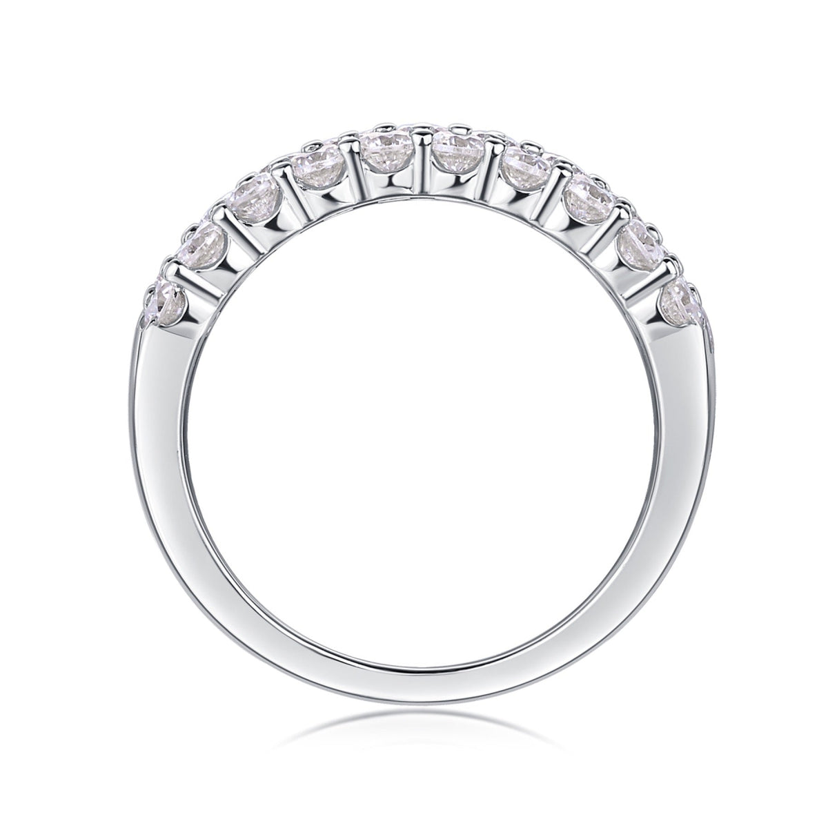 Phantom Moissanite Band Ring in Sterling Silver