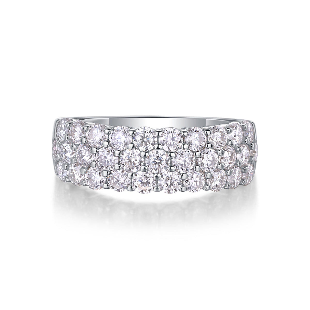 Phantom Moissanite Band Ring in Sterling Silver