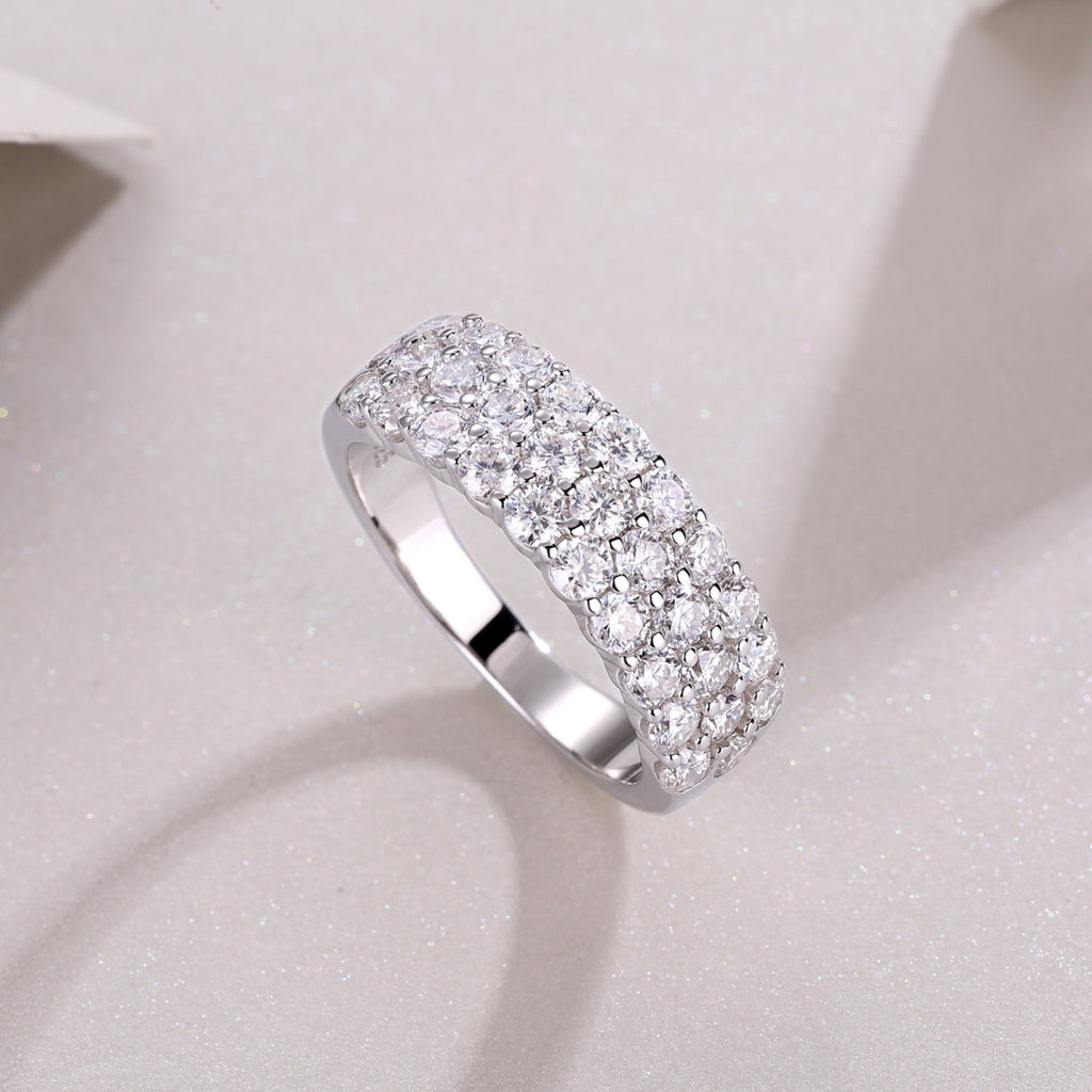 Phantom Moissanite Band Ring in Sterling Silver