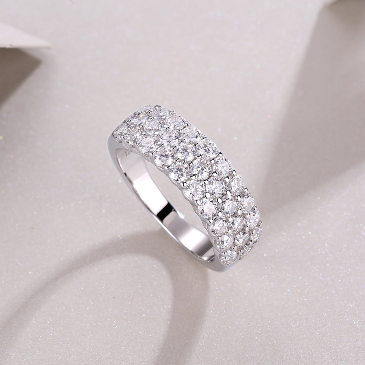 Phantom Moissanite Band Ring in Sterling Silver