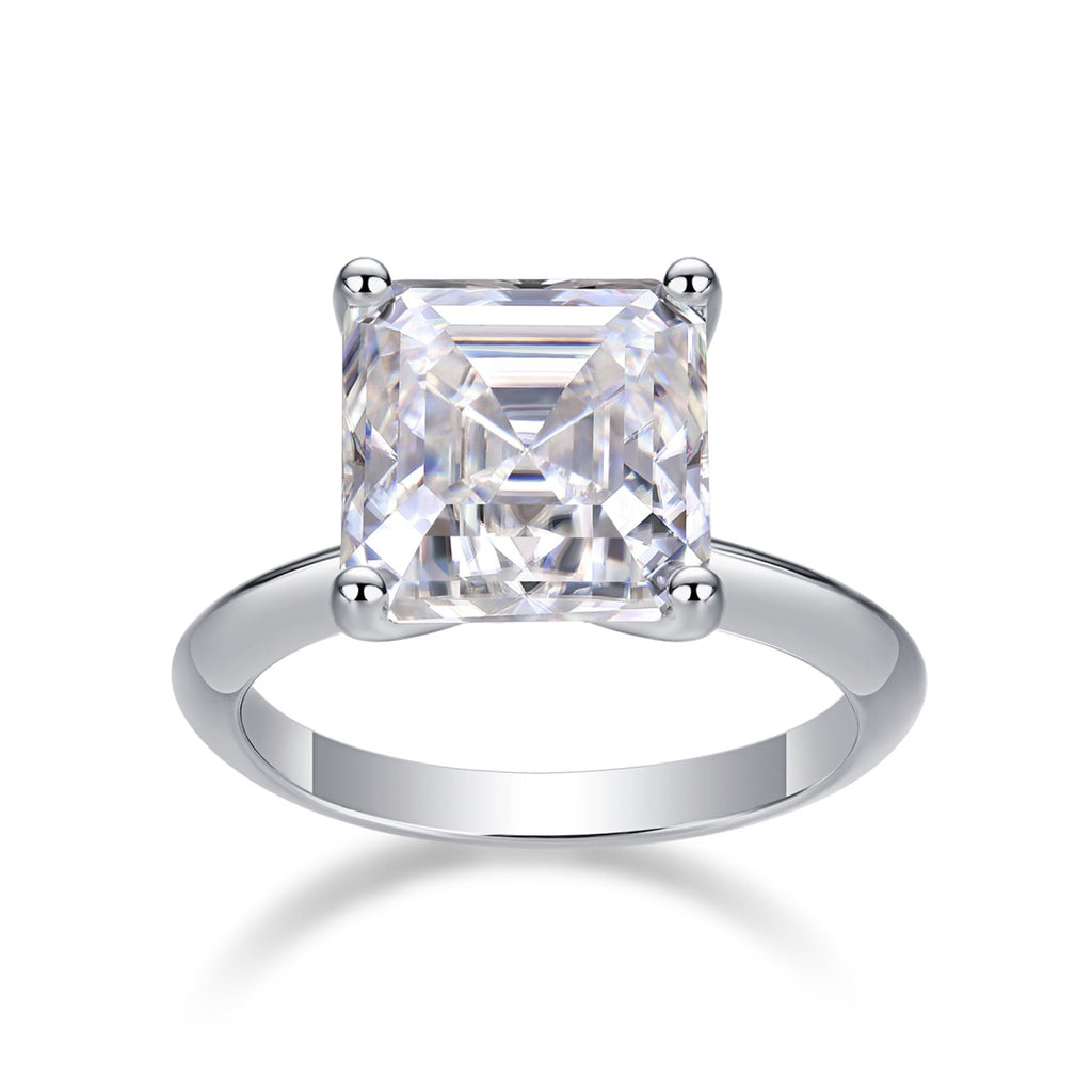 Dreamscape Asscher-Cut Moissanite Solitaire Ring in Sterling Silver