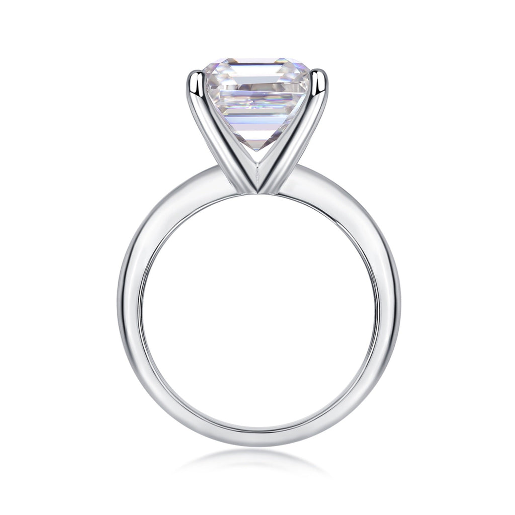 Dreamscape Asscher-Cut Moissanite Solitaire Ring in Sterling Silver