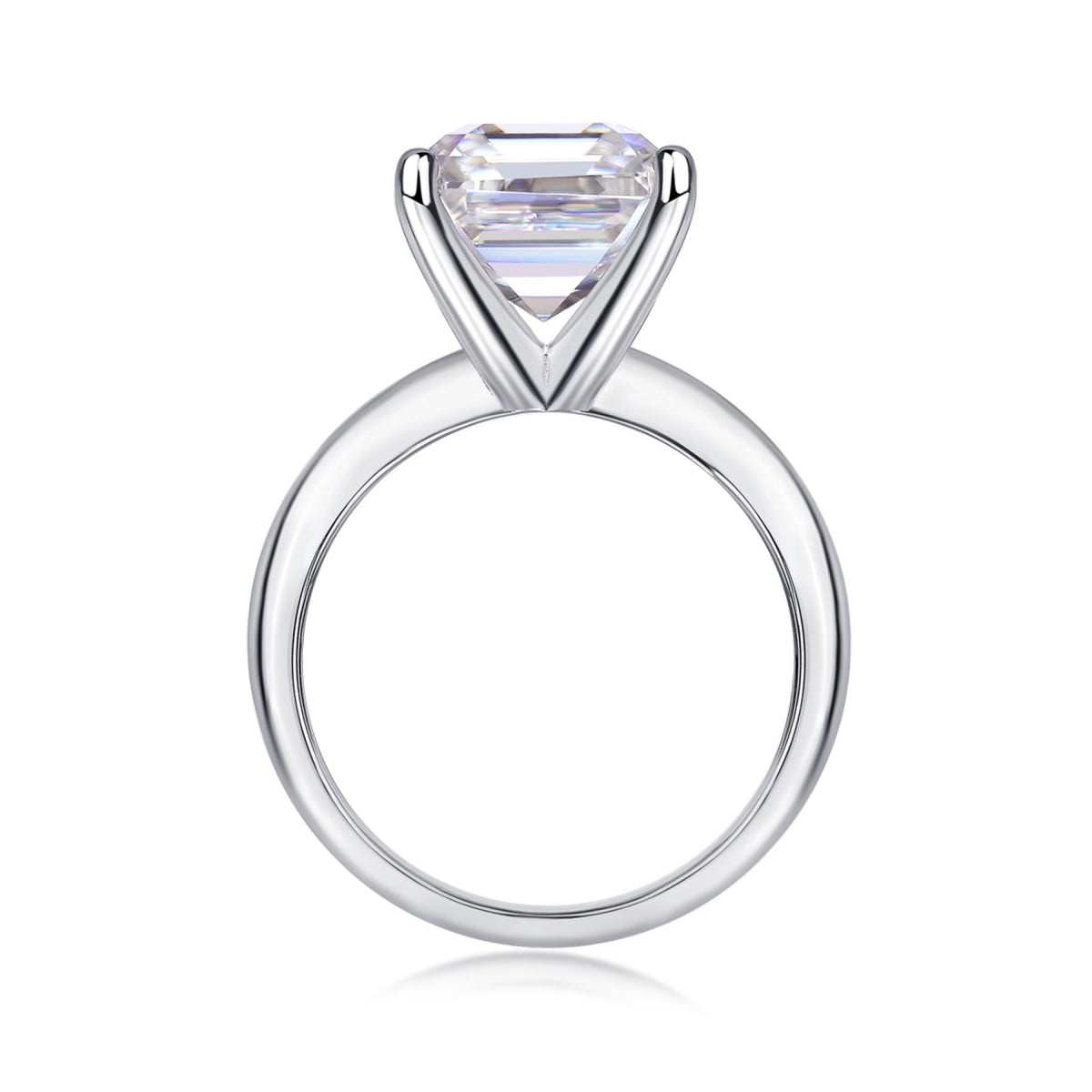 Dreamscape Asscher-Cut Moissanite Solitaire Ring in Sterling Silver
