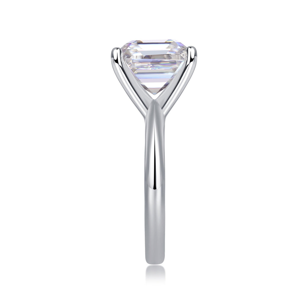 Dreamscape Asscher-Cut Moissanite Solitaire Ring in Sterling Silver