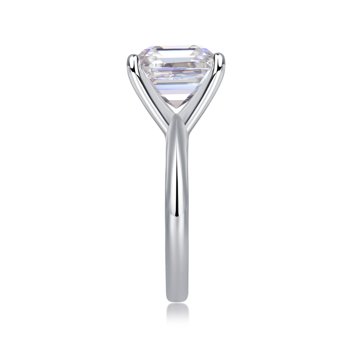 Dreamscape Asscher-Cut Moissanite Solitaire Ring in Sterling Silver