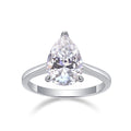Minima Pear-Cut Moissanite Solitaire Ring in Sterling Silver