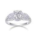 Liberty Moissanite Three-Stone Ring in Sterling Silver