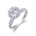 Encore 2 Carat Moissanite Halo Ring in Sterling Silver