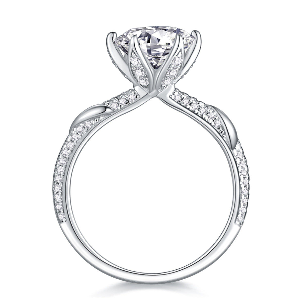 Arctic 3 Carat Moissanite Solitaire Ring in Sterling Silver
