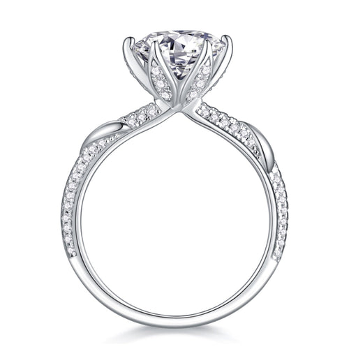 Arctic 3 Carat Moissanite Solitaire Ring in Sterling Silver