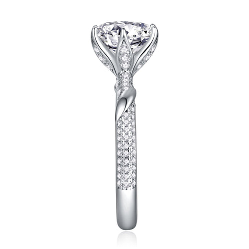 Arctic 3 Carat Moissanite Solitaire Ring in Sterling Silver