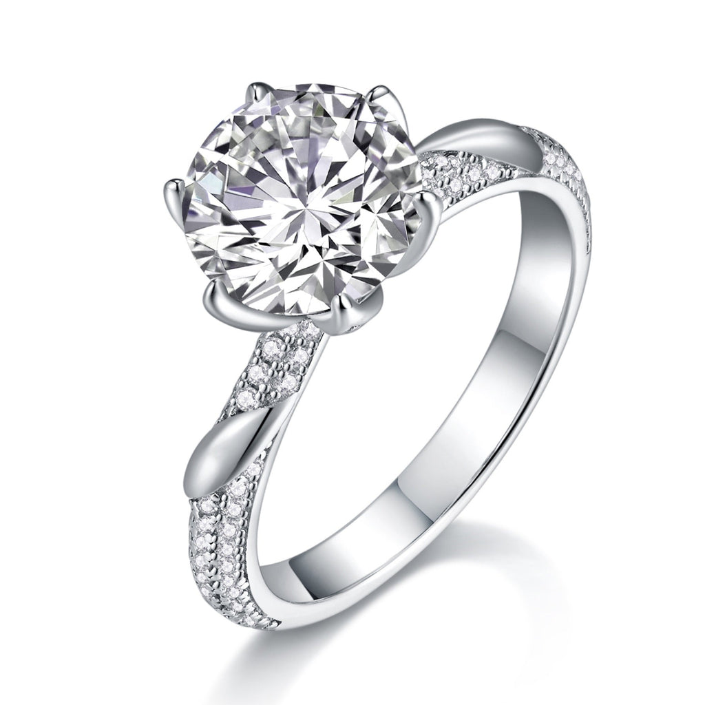 Arctic 3 Carat Moissanite Solitaire Ring in Sterling Silver
