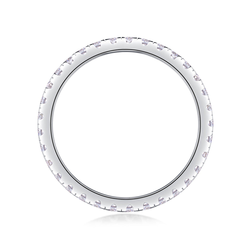 Daylight Moissanite Eternity Band Ring in Sterling Silver