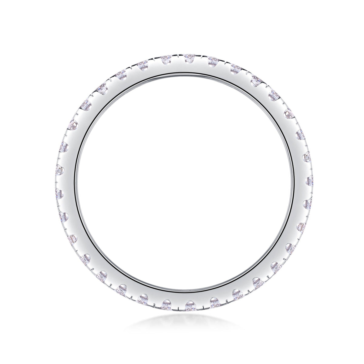 Daylight Moissanite Eternity Band Ring in Sterling Silver