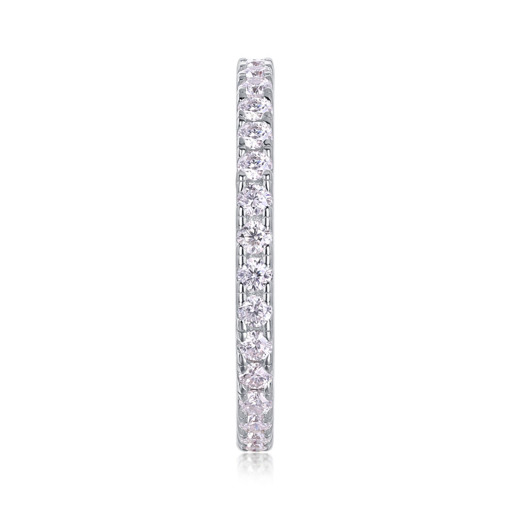 Daylight Moissanite Eternity Band Ring in Sterling Silver