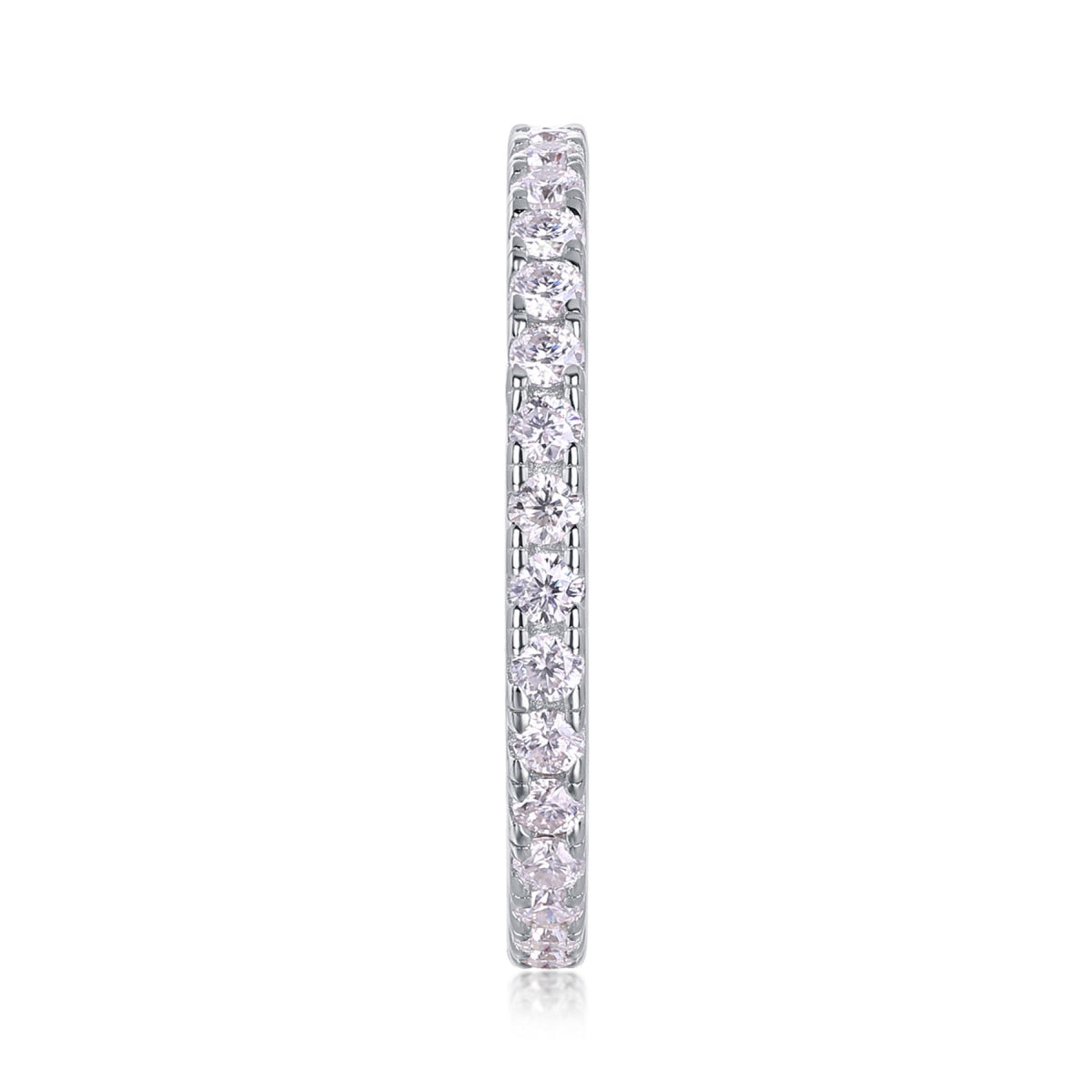 Daylight Moissanite Eternity Band Ring in Sterling Silver