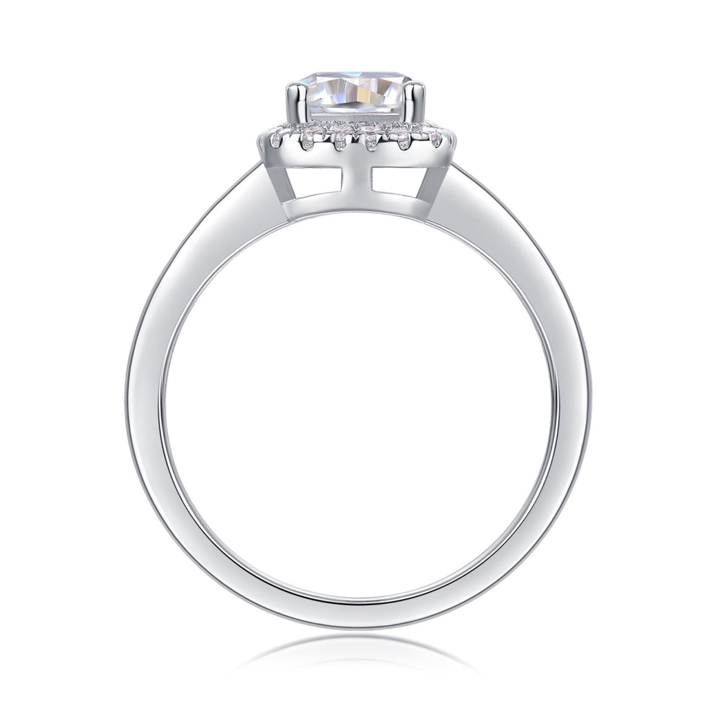 Ardent Cushion-Cut Moissanite Halo Ring in Sterling Silver