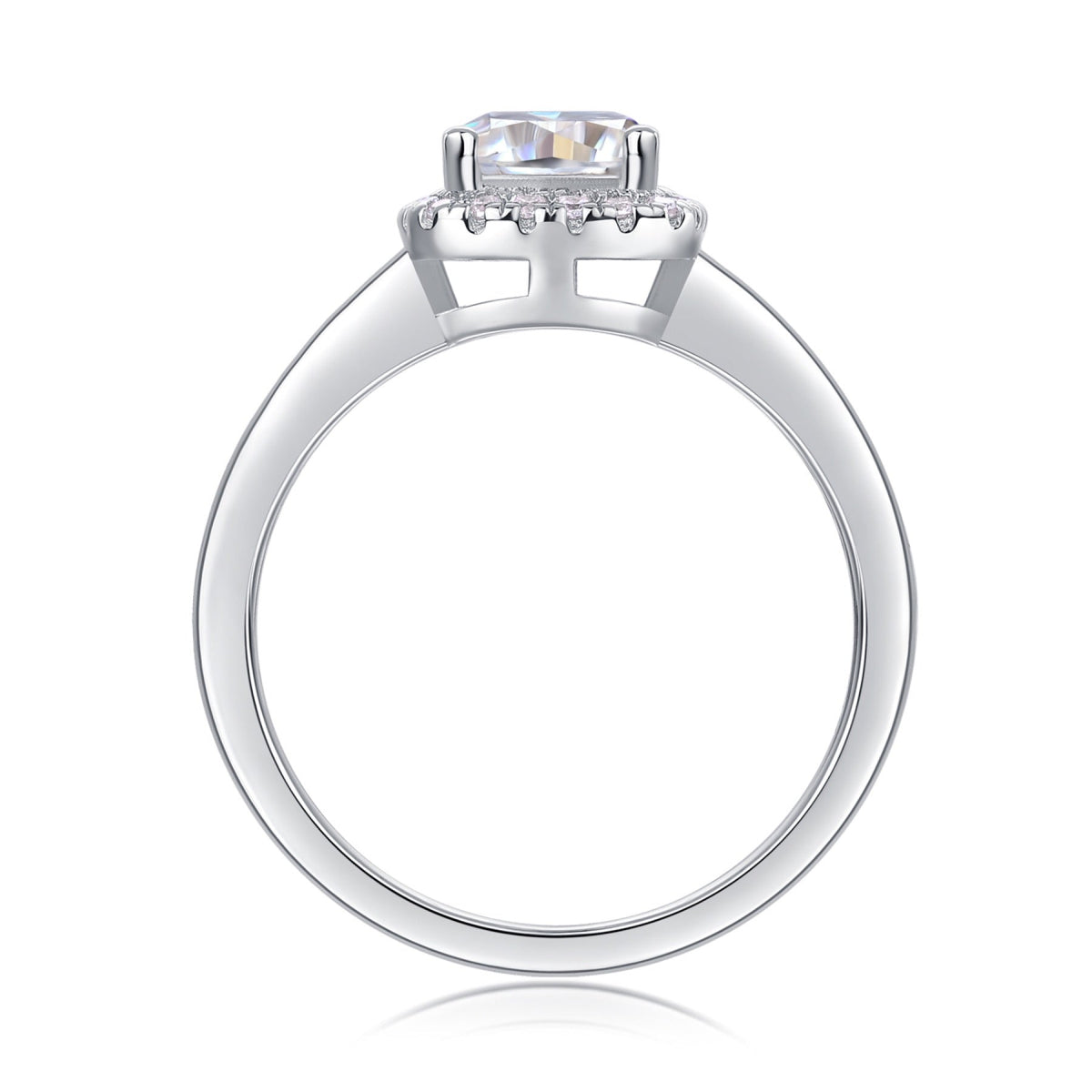 Ardent Cushion-Cut Moissanite Halo Ring in Sterling Silver