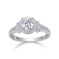Vivace Moissanite Halo Ring in Sterling Silver