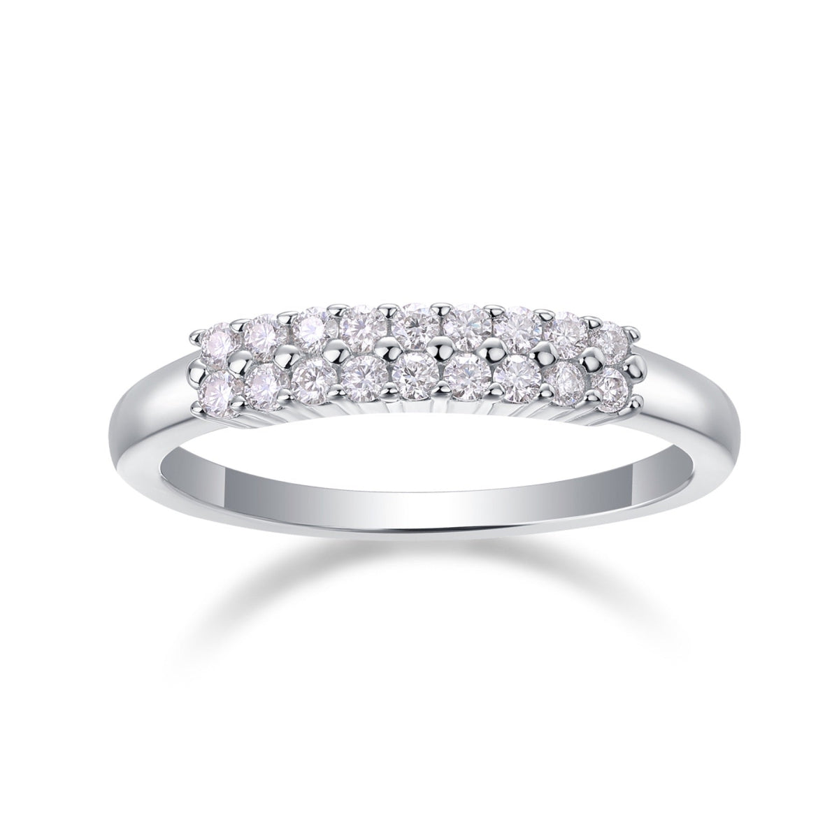 Innocence Moissanite Band Ring in Sterling Silver