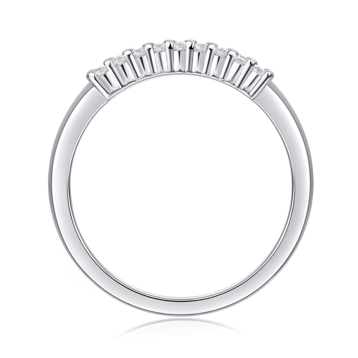 Innocence Moissanite Band Ring in Sterling Silver