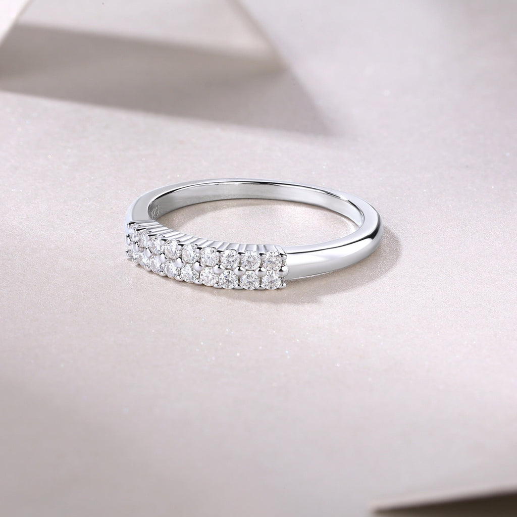 Innocence Moissanite Band Ring in Sterling Silver