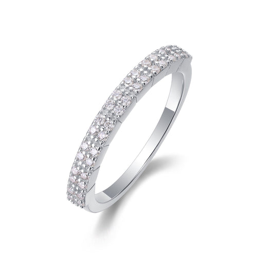 Amata Moissanite Band Ring in Sterling Silver