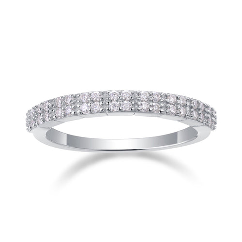 Amata Moissanite Band Ring in Sterling Silver