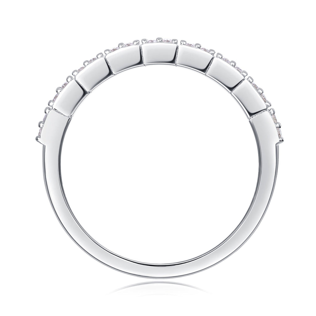 Amata Moissanite Band Ring in Sterling Silver