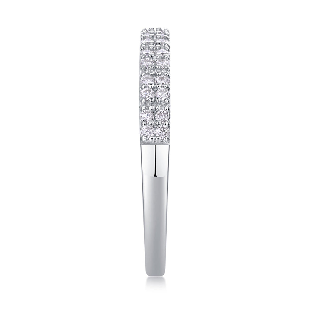 Amata Moissanite Band Ring in Sterling Silver