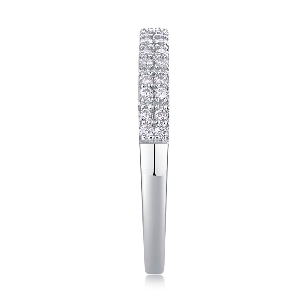 Amata Moissanite Band Ring in Sterling Silver