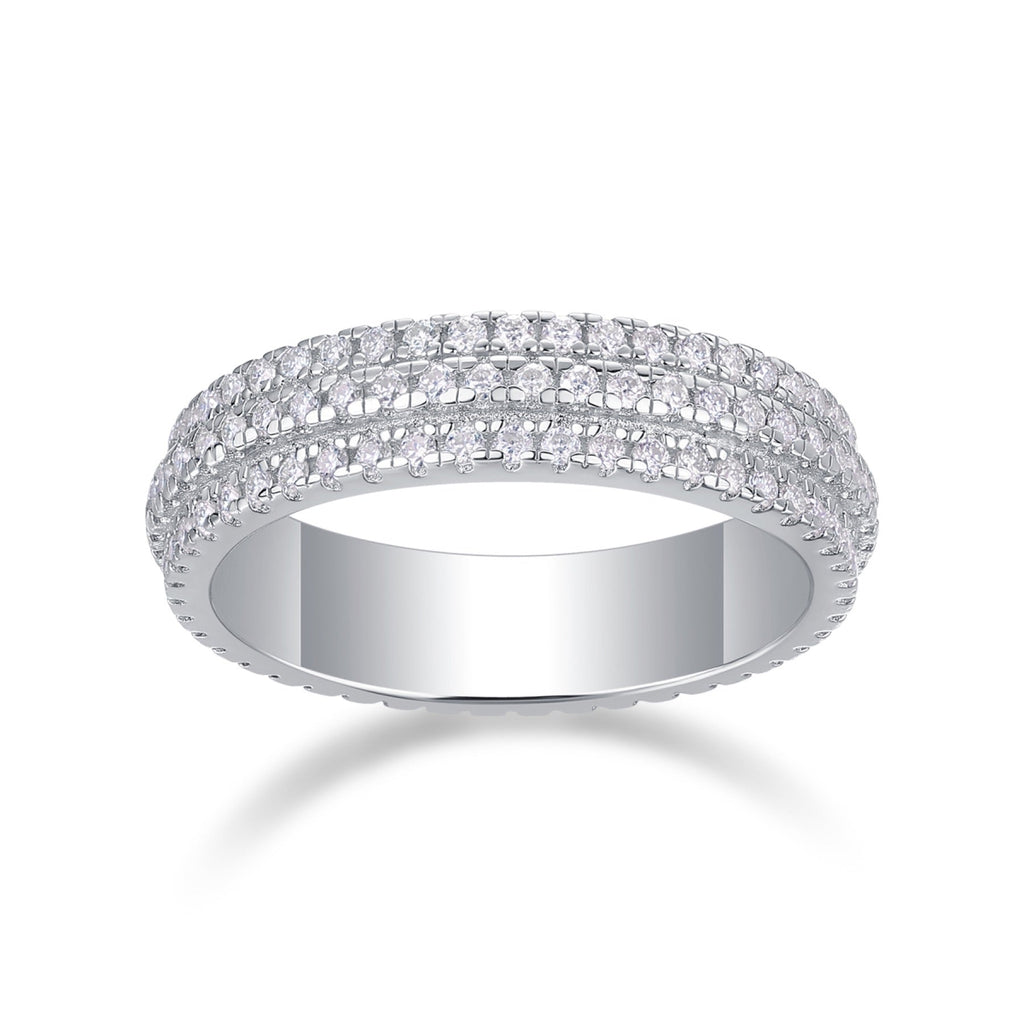 Serenade Moissanite Band Ring in Sterling Silver