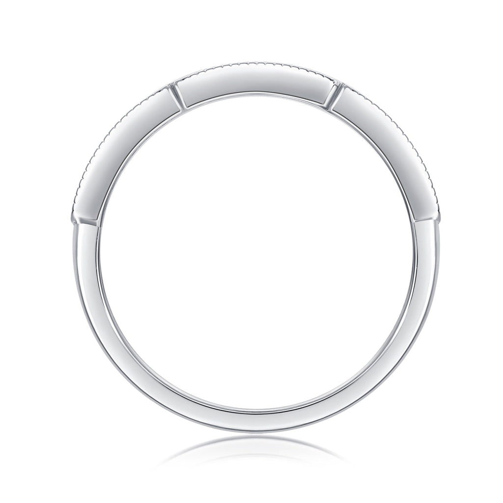 Gioventu Moissanite Band Ring in Sterling Silver
