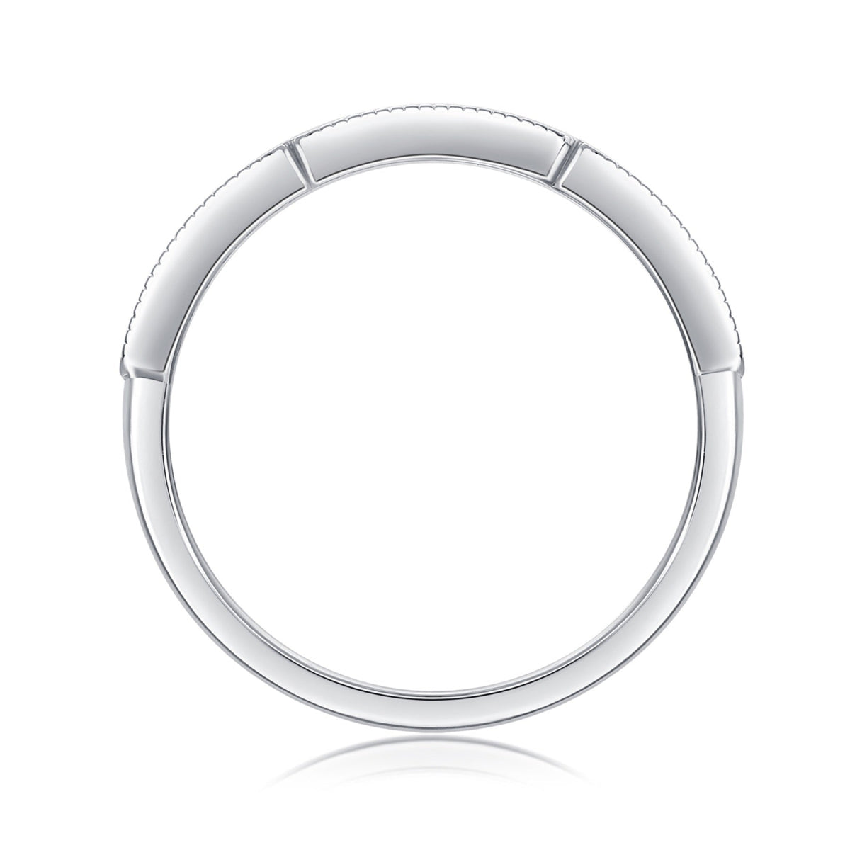 Gioventu Moissanite Band Ring in Sterling Silver