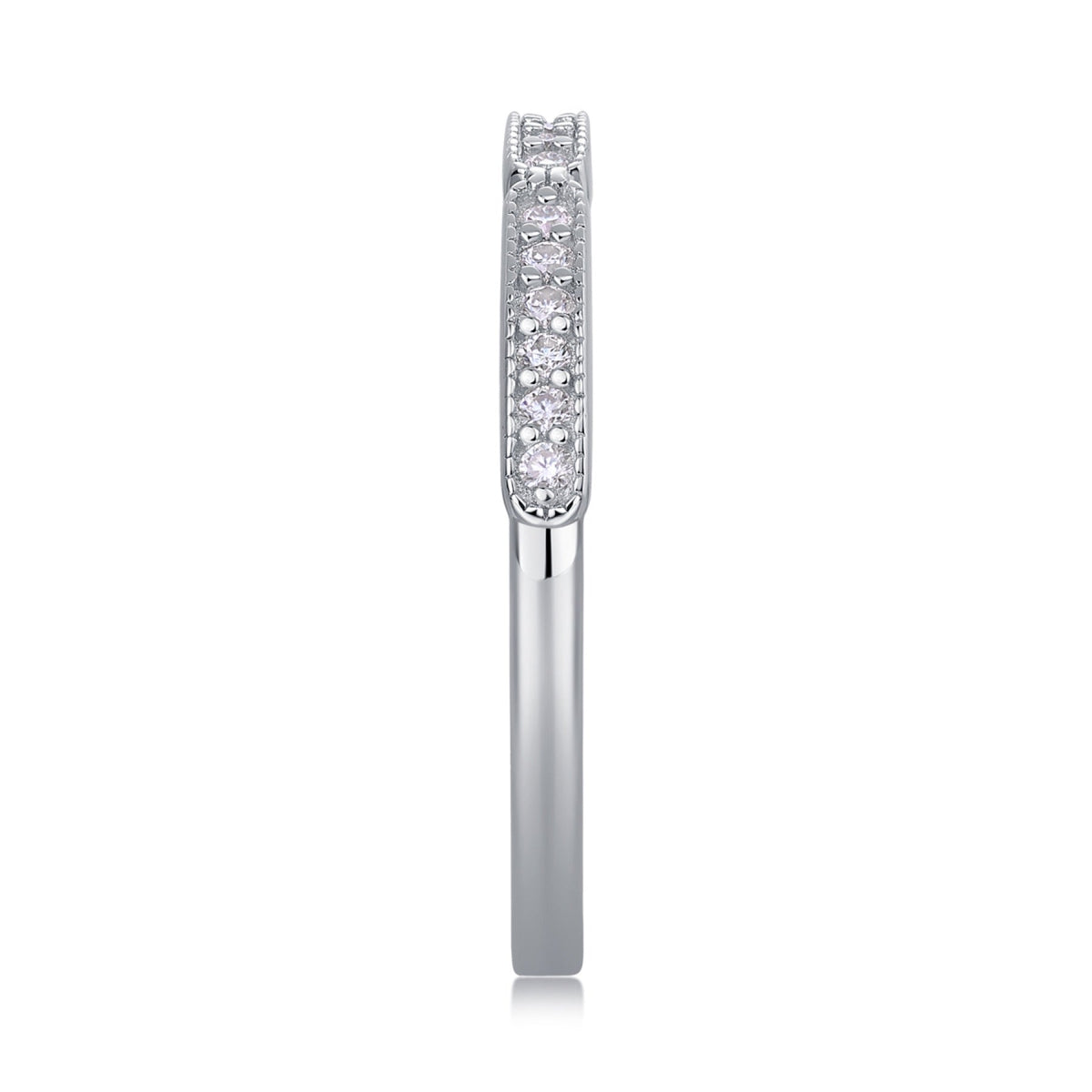 Gioventu Moissanite Band Ring in Sterling Silver