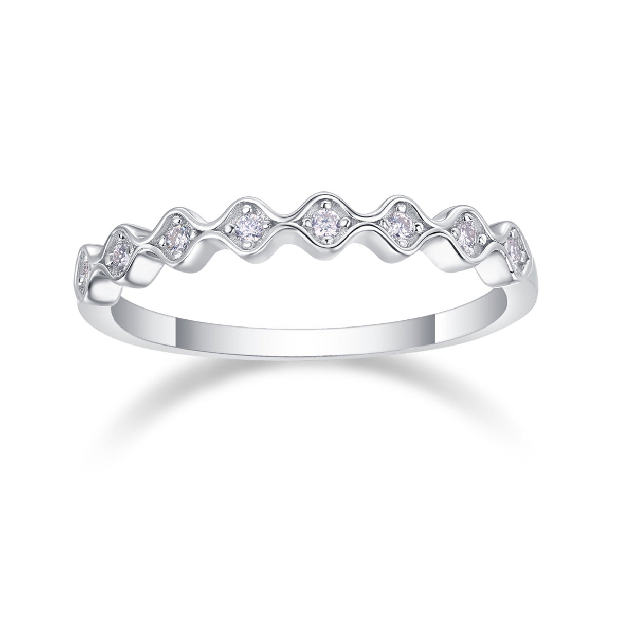 Bruma Moissanite Band Ring in Sterling Silver